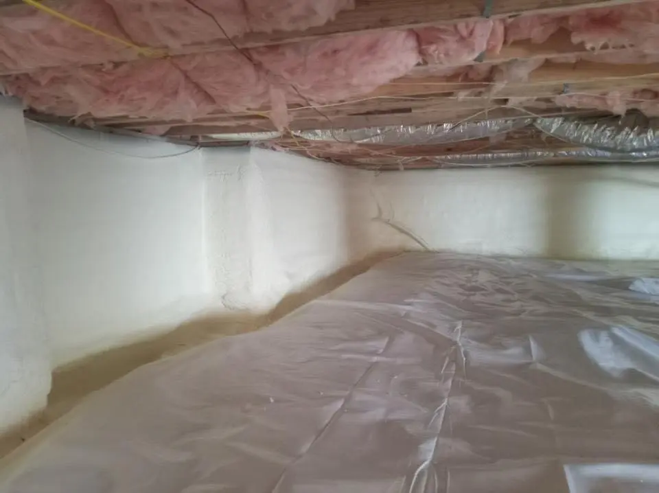 Crawl space encapsulation with closed-cell spray foam for Roof Leak Repair in Little Rock